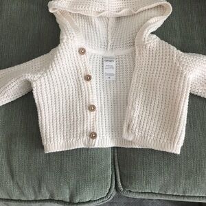 Carters Cream Knit Baby Hoodie
